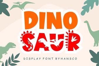 Creative Font Designs for Dinosaur Illustration Projects
