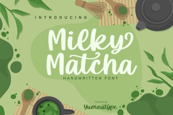 Milky Matcha Font: a Creative Design Toolkit